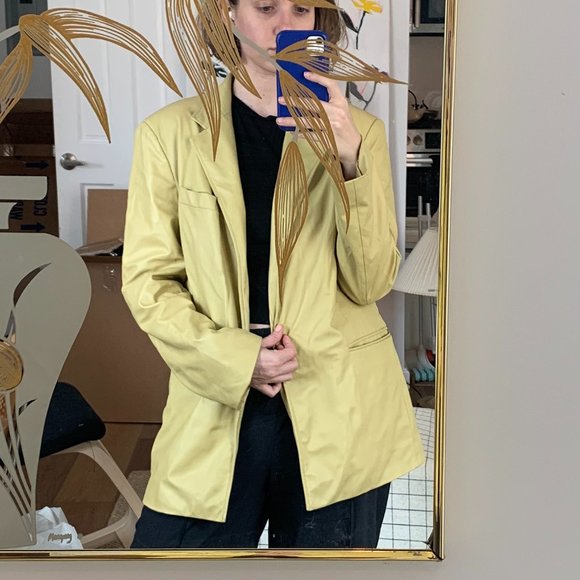 Butter Leather Vegan Yellow Blazer - Picture 1 of 2